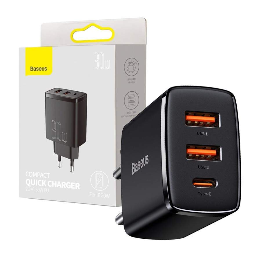 Củ sạc nhanh 3 cổng (2U+C) Baseus Compact CCXJ-C01
