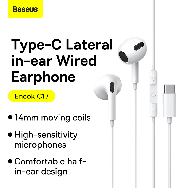 Tai nghe in Ear Baseus Encok C17 Type-C (Wired Earphone with Mic Stereo Headset Earbuds Earpiece)